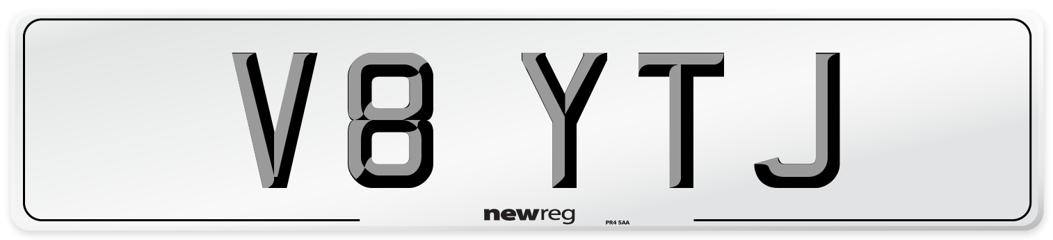 V8 YTJ Number Plate from New Reg